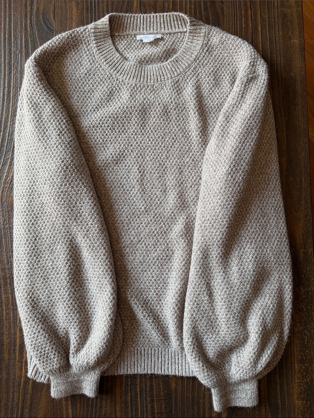 Chic Soul Neutral Beige Crewneck Sweater 1X